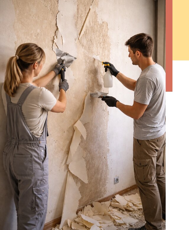 Снятие старых обоев в Нижнем Тагиле от 5465 руб. под ключ недорого | ОТДЕЛОЧНИК-Нжн