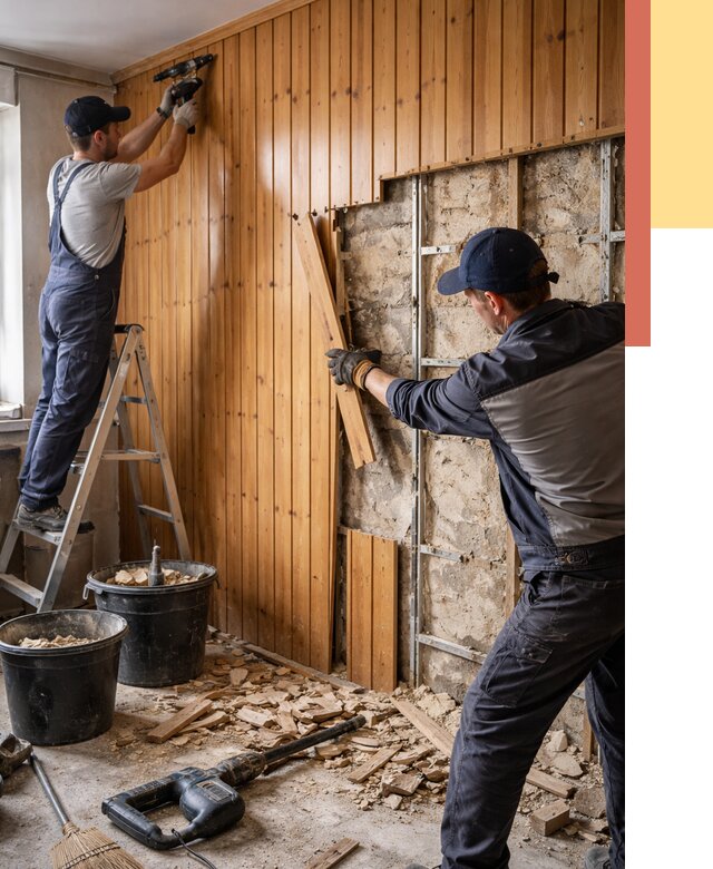 Демонтаж вагонки со стен в Нижнем Тагиле от 1509 руб. — снятие, удаление, срочно | ОТДЕЛОЧНИК-Нжн