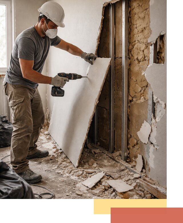 Демонтаж гипсокартона со стен в Нижнем Тагиле качественно и быстро