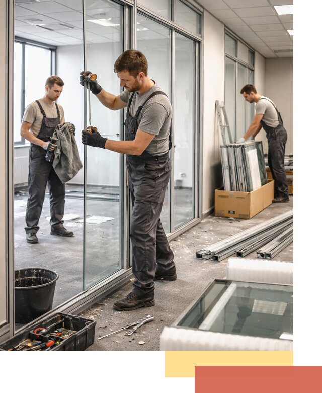 Демонтаж стеклянных перегородок в Нижнем Тагиле быстро и безопасно