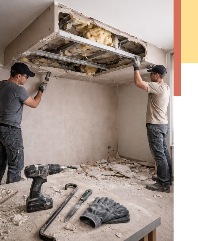 Демонтаж короба из гипсокартона в Нижнем Тагиле от 1582 руб. — быстро и недорого | ОТДЕЛОЧНИК-Нжн