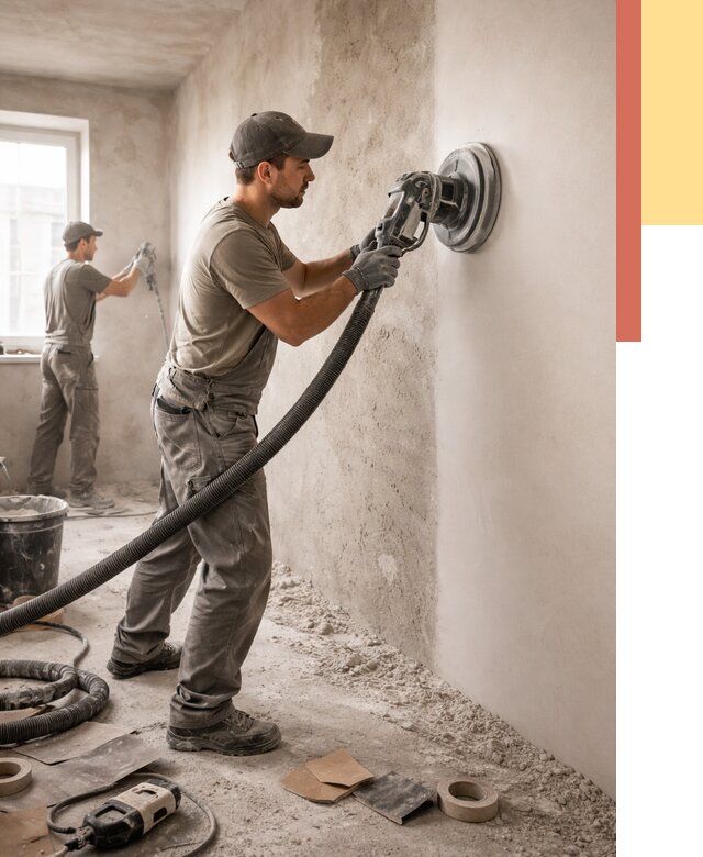 Шлифовка стен в Нижнем Тагиле от 1249 руб/м2 — быстро и недорого | ОТДЕЛОЧНИК-Нжн