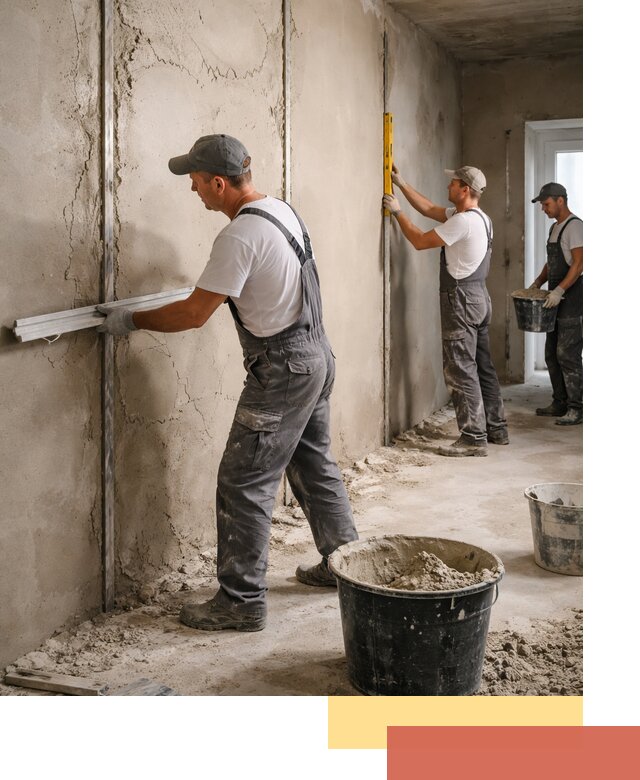 Штукатурка стен по маякам в Нижнем Тагиле — точная и ровная поверхность