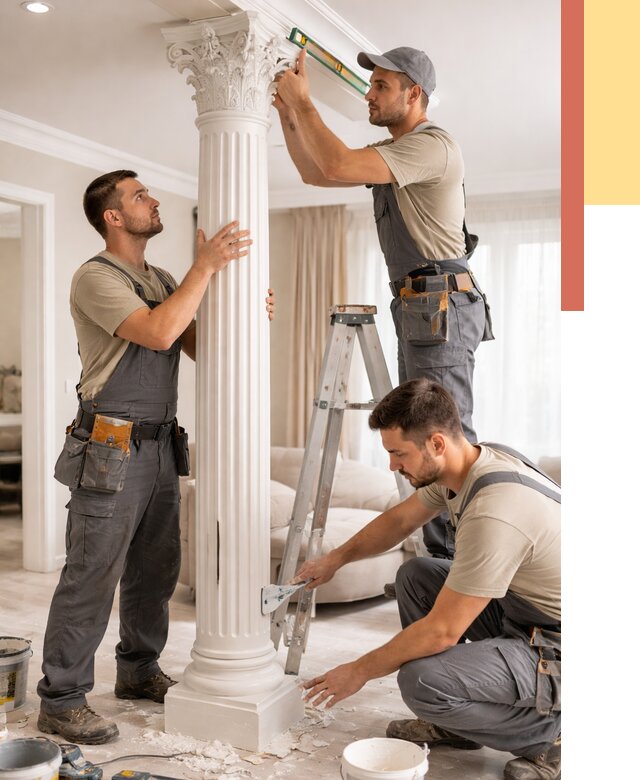 Установка декоративных колонн в Нижнем Тагиле от 12491 руб. под ключ | ОТДЕЛОЧНИК-Нжн