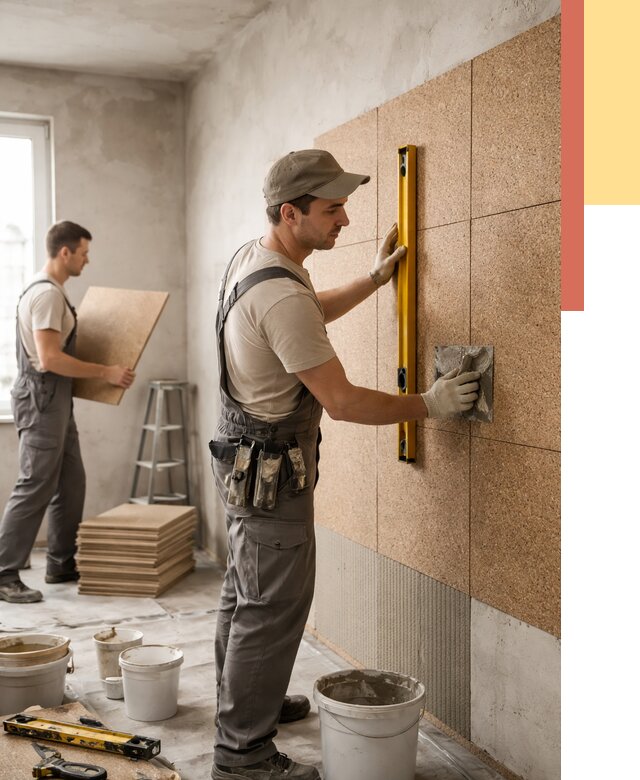 Монтаж пробковых панелей на стены в Нижнем Тагиле от 3643 руб. — ОТДЕЛОЧНИК-Нжн