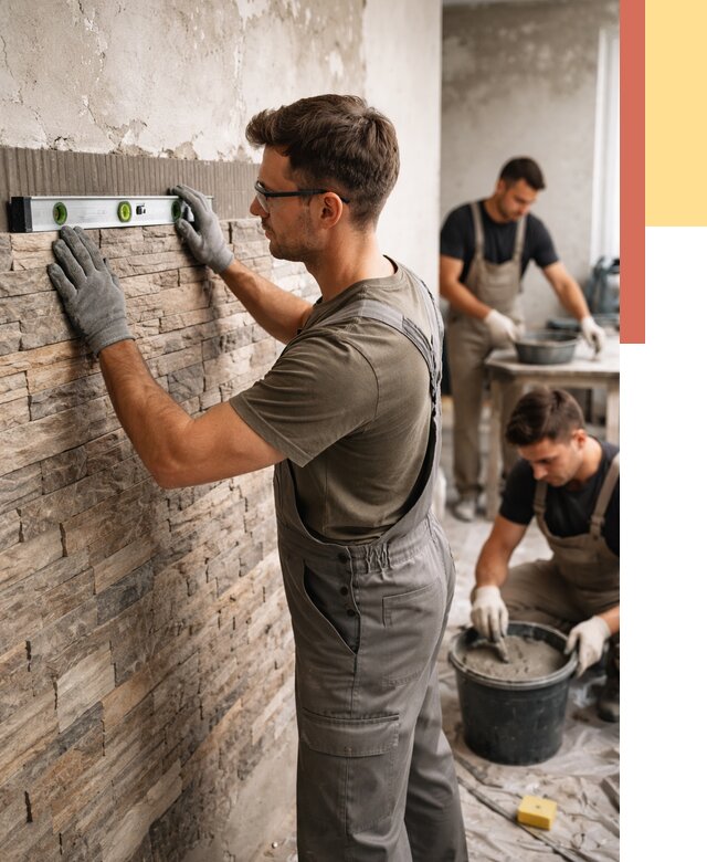 Монтаж искусственного камня в Нижнем Тагиле от 4684 руб. под ключ | ОТДЕЛОЧНИК-Нжн