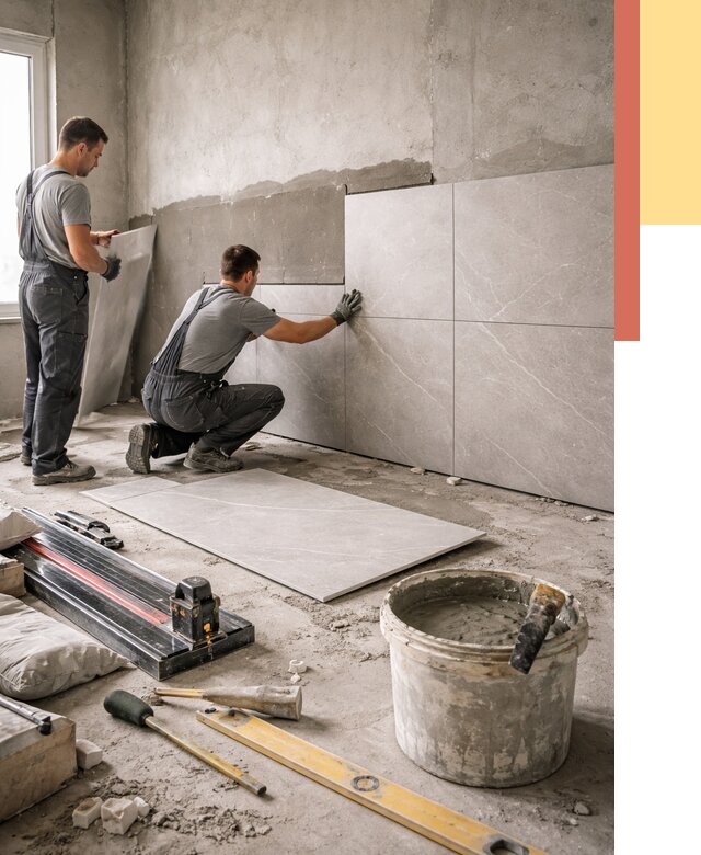 Облицовка стен керамогранитом в Нижнем Тагиле от 4372 руб./м² — услуги под ключ | ОТДЕЛОЧНИК-Нжн