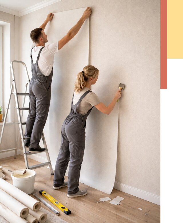 Поклейка флизелиновых обоев в Нижнем Тагиле от 6245 руб. | Быстро и недорого — ОТДЕЛОЧНИК-Нжн