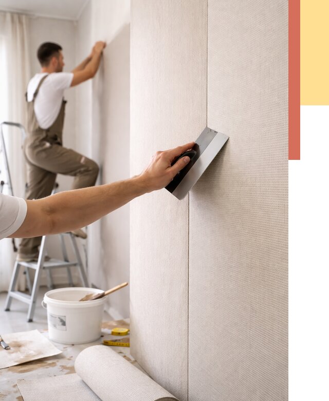 Поклейка текстильных обоев в Нижнем Тагиле от 4684 руб. под ключ | ОТДЕЛОЧНИК-Нжн