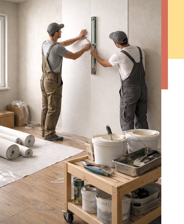 Поклейка стеклообоев в Нижнем Тагиле от 6766 руб. за м2 — быстро и недорого | ОТДЕЛОЧНИК-Нжн