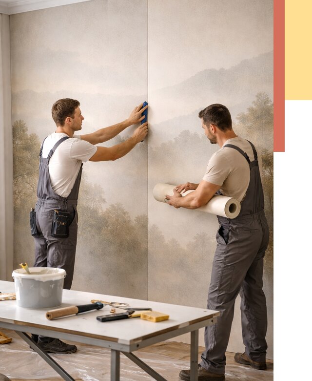 Поклейка фотообоев в Нижнем Тагиле от 8848 руб/м² — быстро и недорого | ОТДЕЛОЧНИК-Нжн