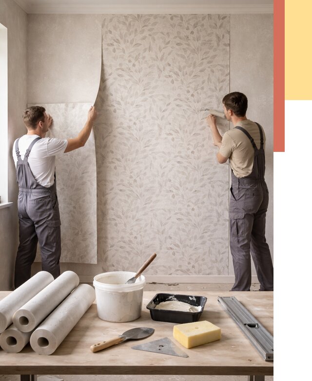 Поклейка обоев с подбором рисунка в Нижнем Тагиле от 3643 руб. | ОТДЕЛОЧНИК-Нжн - быстро и недорого