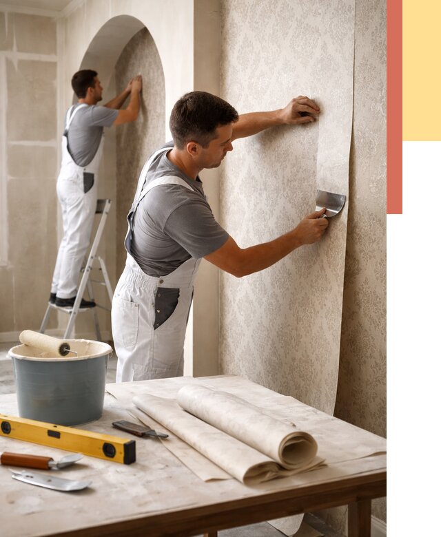 Поклейка обоев на сложные стены в Нижнем Тагиле от 2915 руб. под ключ | ОТДЕЛОЧНИК-Нжн