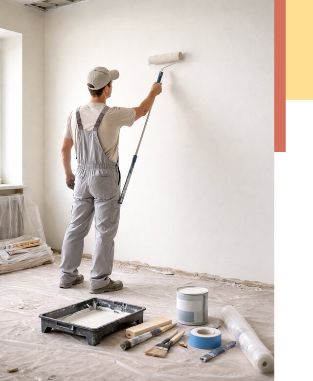 Покраска стен водоэмульсионной краской в Нижнем Тагиле от 468 руб. за м² | ОТДЕЛОЧНИК-Нжн