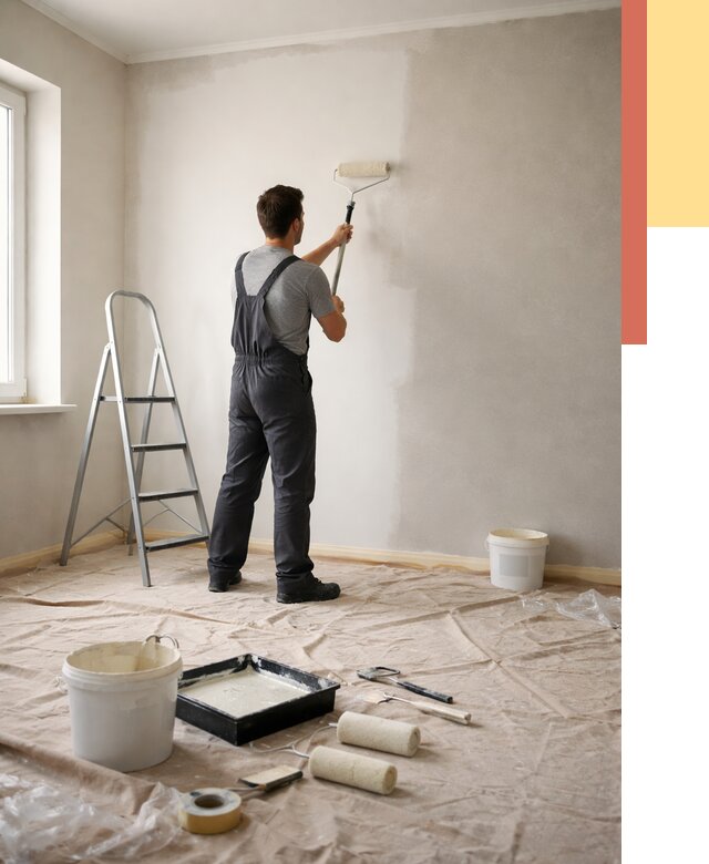 Покраска стен моющейся краской в Нижнем Тагиле от 364 руб./м² — быстро и недорого | ОТДЕЛОЧНИК-Нжн