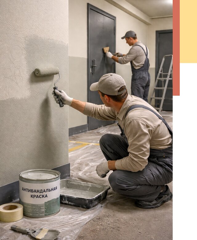 Покраска стен антивандальной краской в Нижнем Тагиле от 4684 руб./м² под ключ | ОТДЕЛОЧНИК-Нжн