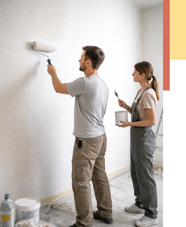 Окраска стен по стеклохолсту в Нижнем Тагиле от 4684 руб/м² под ключ | ОТДЕЛОЧНИК-Нжн