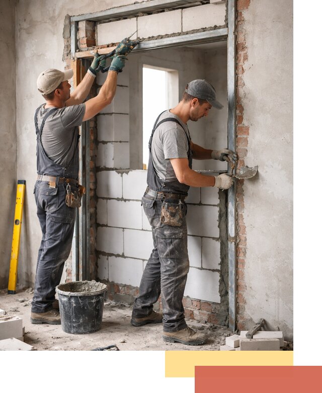 Закладка дверного проема под ключ в Нижнем Тагиле: демонтаж, монтаж, отделка