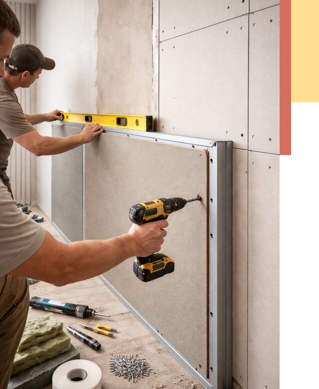 Шумоизоляция стен панелями ЗИПС в Нижнем Тагиле от 2290 руб./м² под ключ | ОТДЕЛОЧНИК-Нжн