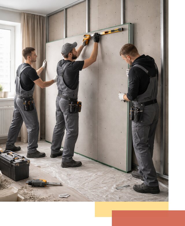 Шумоизоляция стен панелями ЗИПС в Нижнем Тагиле для жилых и коммерческих помещений