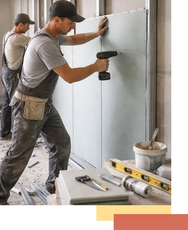 Кладка влагостойких перегородок ПГП в Нижнем Тагиле