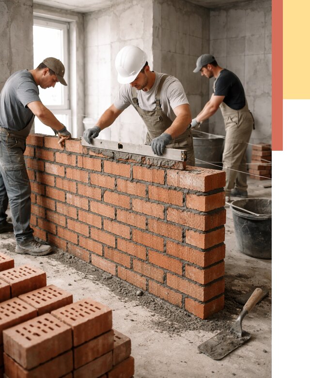 Кладка перегородок из кирпича в Нижнем Тагиле от 3643 руб. за м² | ОТДЕЛОЧНИК-Нжн