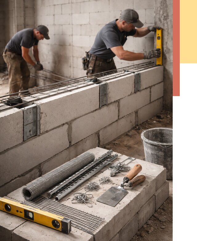 Армирование кладки перегородок в Нижнем Тагиле от 781 руб. под ключ | ОТДЕЛОЧНИК-Нжн