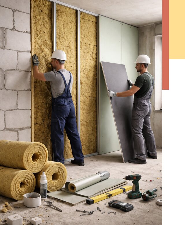 Шумоизоляция перегородок из блоков в Нижнем Тагиле от 1926 руб./м² — быстро и недорого | ОТДЕЛОЧНИК-Нжн