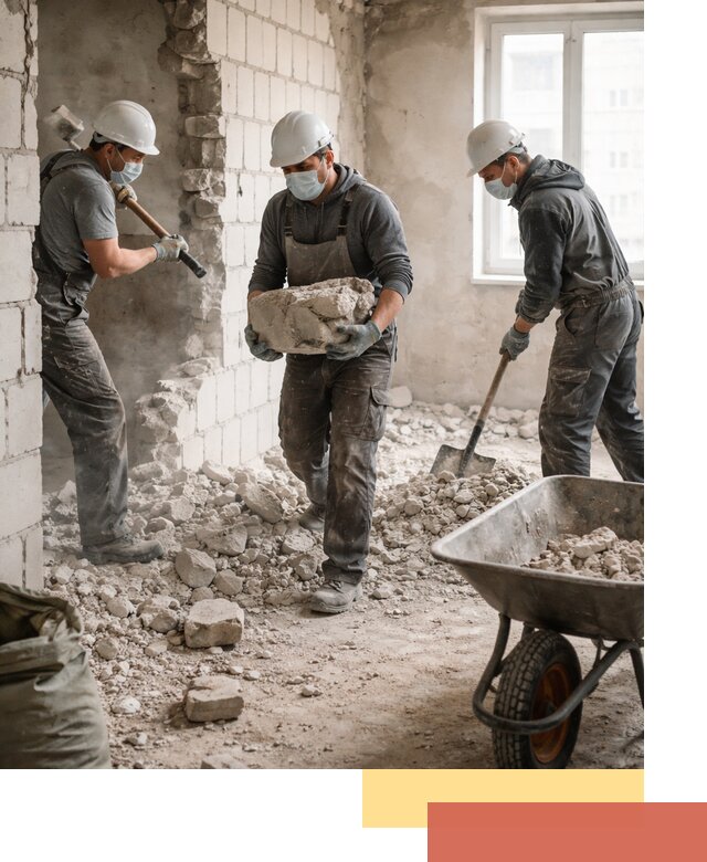 Демонтаж блочных перегородок в Нижнем Тагиле быстро и аккуратно