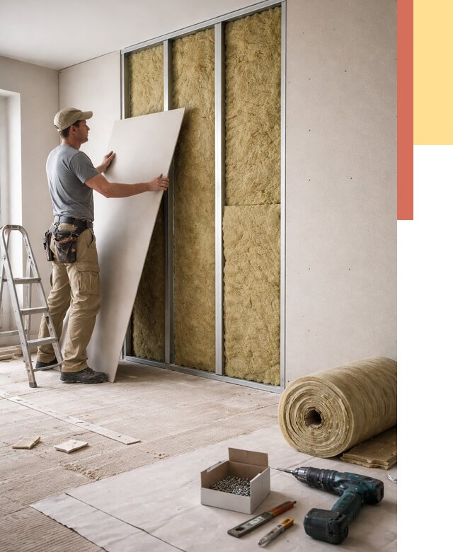 Перегородка из гипсокартона с шумоизоляцией в Нижнем Тагиле от 3248 руб. | ОТДЕЛОЧНИК-Нжн