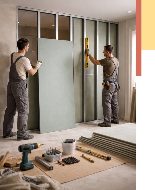 Перегородка из влагостойкого гипсокартона в Нижнем Тагиле от 4996 руб. — монтаж под ключ | ОТДЕЛОЧНИК-Нжн