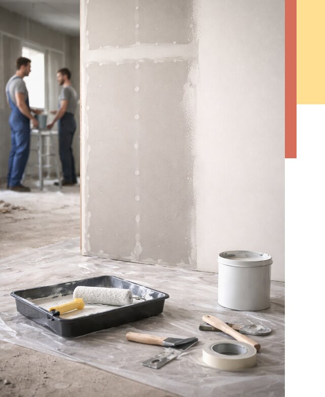 Покраска перегородок из гипсокартона в Нижнем Тагиле от 4684 руб. под ключ | ОТДЕЛОЧНИК-Нжн