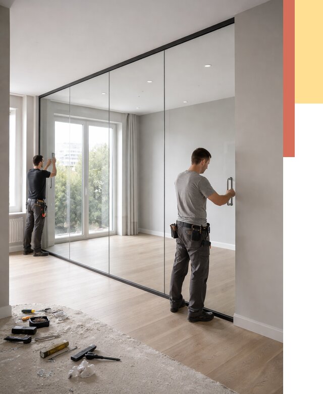 Изготовление стеклянных перегородок в Нижнем Тагиле от 12855 руб. под ключ | ОТДЕЛОЧНИК-Нжн