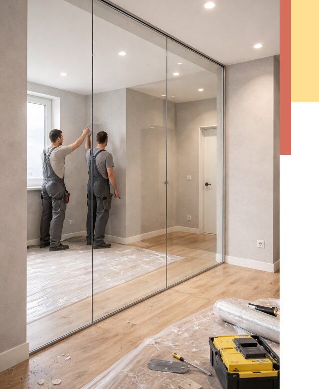 Безрамные стеклянные перегородки в Нижнем Тагиле — монтаж от 9889 руб. | ОТДЕЛОЧНИК-Нжн