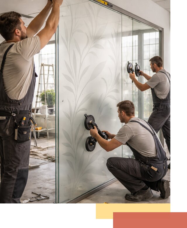 Стеклянные перегородки с рисунком на заказ в Нижнем Тагиле