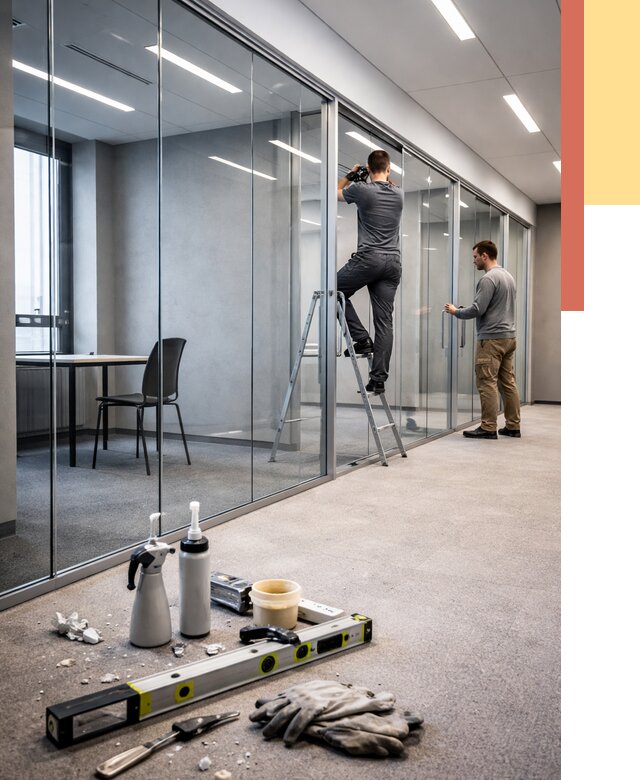 Стеклянные офисные перегородки в Нижнем Тагиле от 8848 руб. — монтаж и установка | ОТДЕЛОЧНИК-Нжн