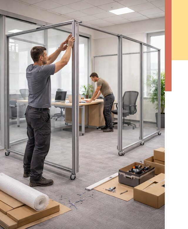 Мобильные офисные перегородки в Нижнем Тагиле от 13011 руб. — установка под ключ | ОТДЕЛОЧНИК-Нжн