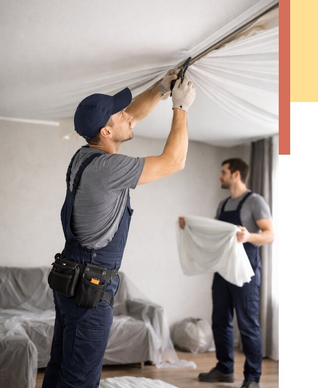 Демонтаж натяжного потолка в Нижнем Тагиле от 4684 руб. — снятие и разбор под ключ | ОТДЕЛОЧНИК-Нжн