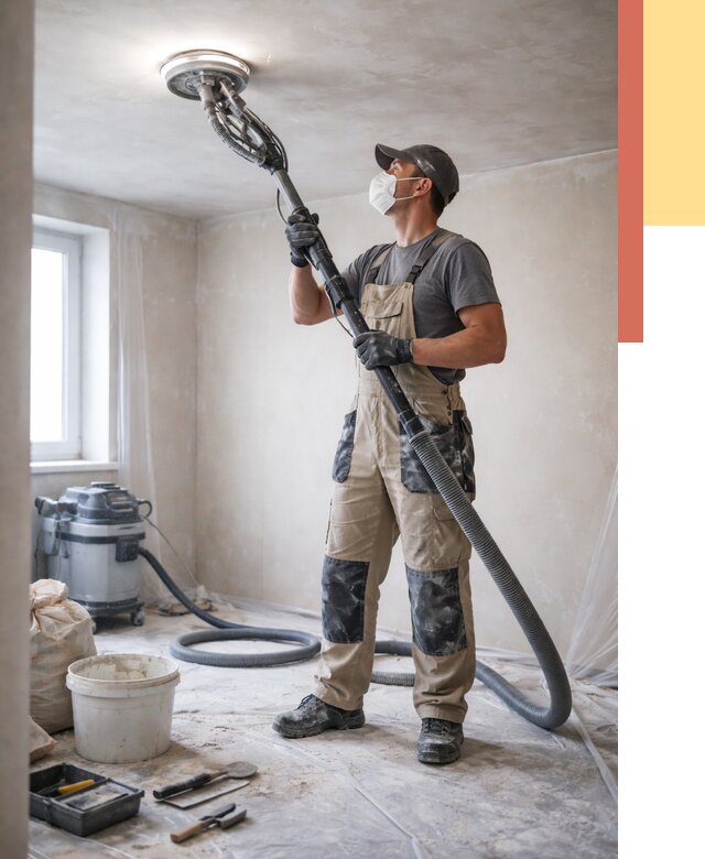 Шлифовка потолка в Нижнем Тагиле от 3643 руб. — услуги шлифования потолка | ОТДЕЛОЧНИК-Нжн