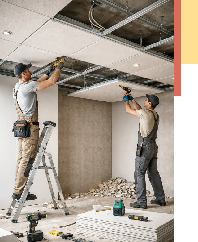 Монтаж акустического потолка в Нижнем Тагиле от 6766 руб/м2 — быстро и недорого | ОТДЕЛОЧНИК-Нжн