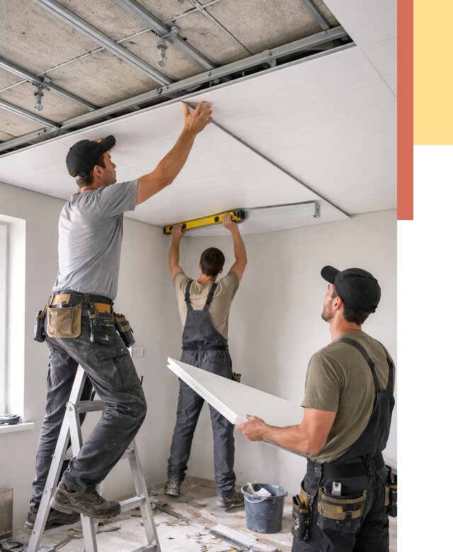 Монтаж потолка из ПВХ панелей в Нижнем Тагиле от 3643 руб./м2 — быстро и недорого | ОТДЕЛОЧНИК-Нжн