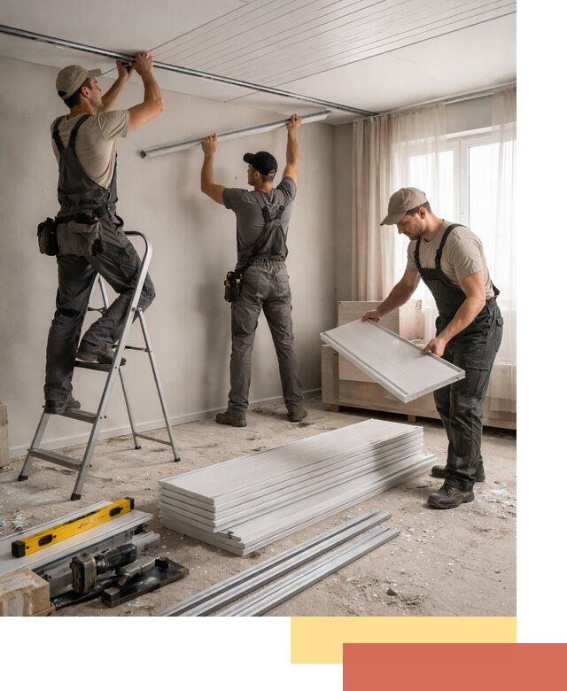 Монтаж потолка из ПВХ панелей в Нижнем Тагиле оперативно и качественно