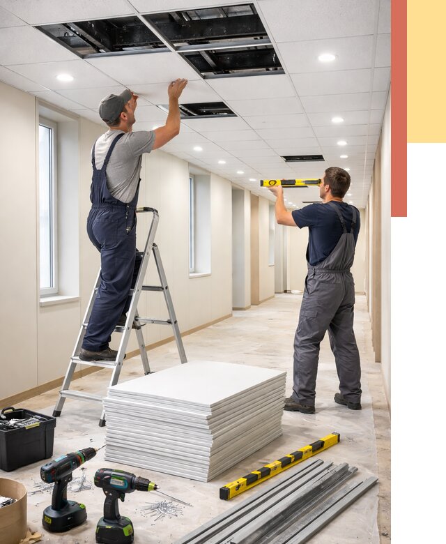 Ремонт потолка Армстронг в Нижнем Тагиле от 4684 руб. — быстро и недорого | ОТДЕЛОЧНИК-Нжн