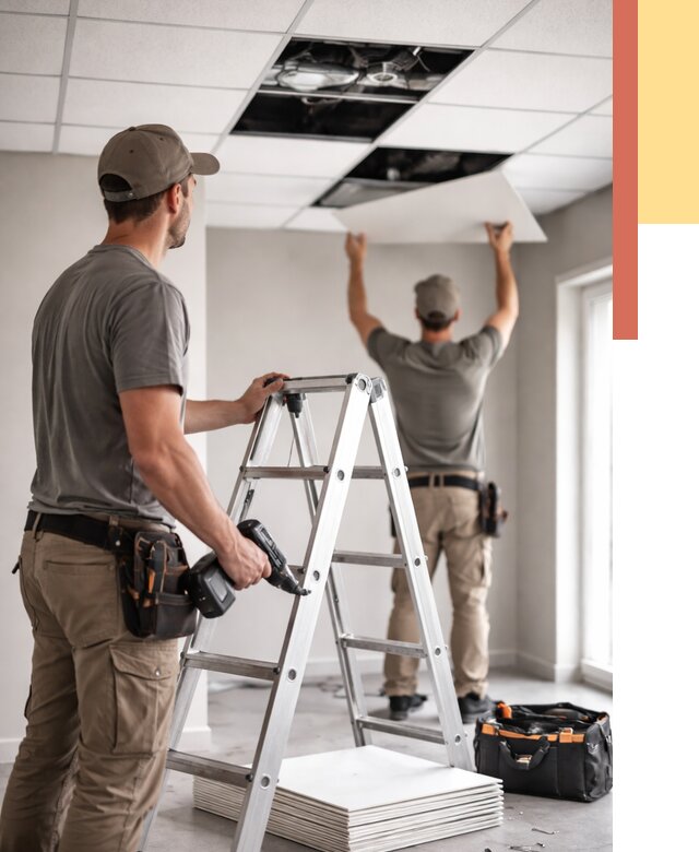 Обслуживание подвесного потолка в Нижнем Тагиле от 3643 руб. — быстро и недорого | ОТДЕЛОЧНИК-Нжн