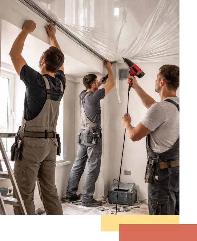 Монтаж глянцевого натяжного потолка в Нижнем Тагиле быстро и качественно