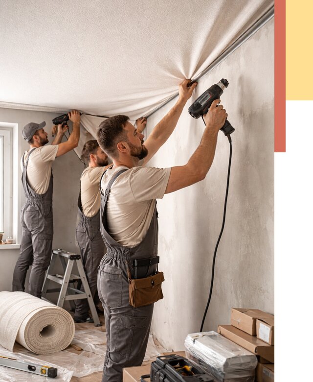 Монтаж фактурного натяжного потолка в Нижнем Тагиле от 781 руб. — ОТДЕЛОЧНИК-Нжн