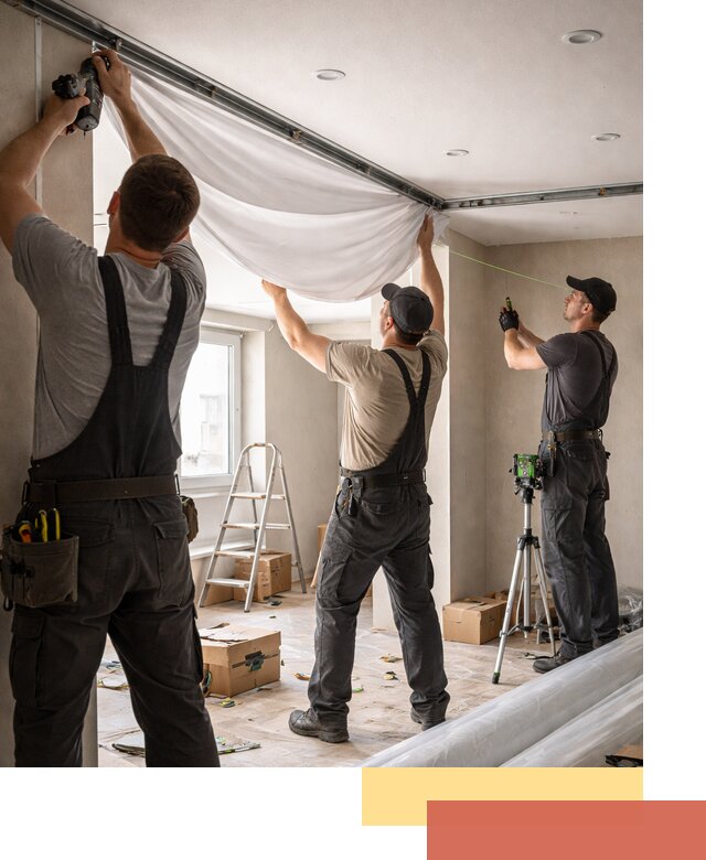 Монтаж парящего натяжного потолка под ключ в Нижнем Тагиле