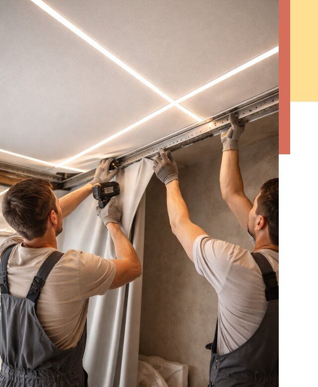 Монтаж натяжного потолка со световыми линиями в Нижнем Тагиле от 1249 руб. | ОТДЕЛОЧНИК-Нжн