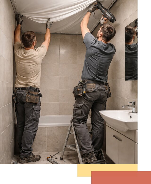 Монтаж натяжного потолка в ванной в Нижнем Тагиле быстро и качественно