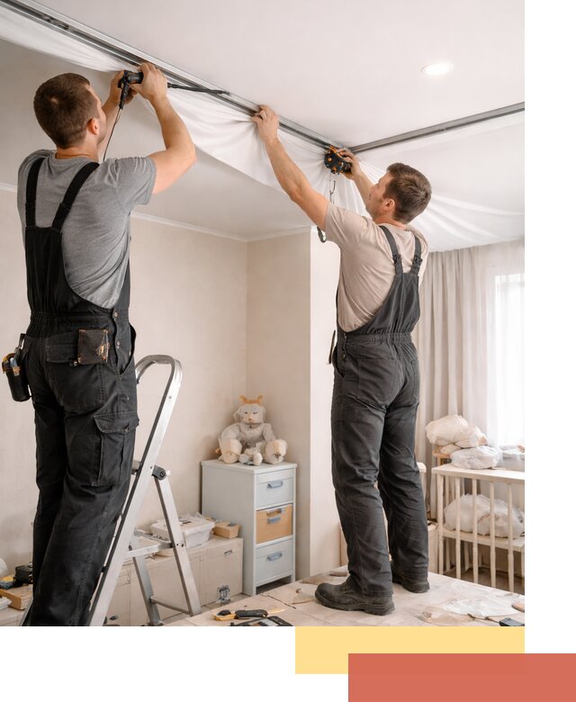 Монтаж натяжного потолка в детской комнате в Нижнем Тагиле